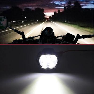 2pcs Led Headlight Motorcycles White Super Bright Auxiliary Working Front Light Scooter Spotlight Additional Spot Light Fog Lamp