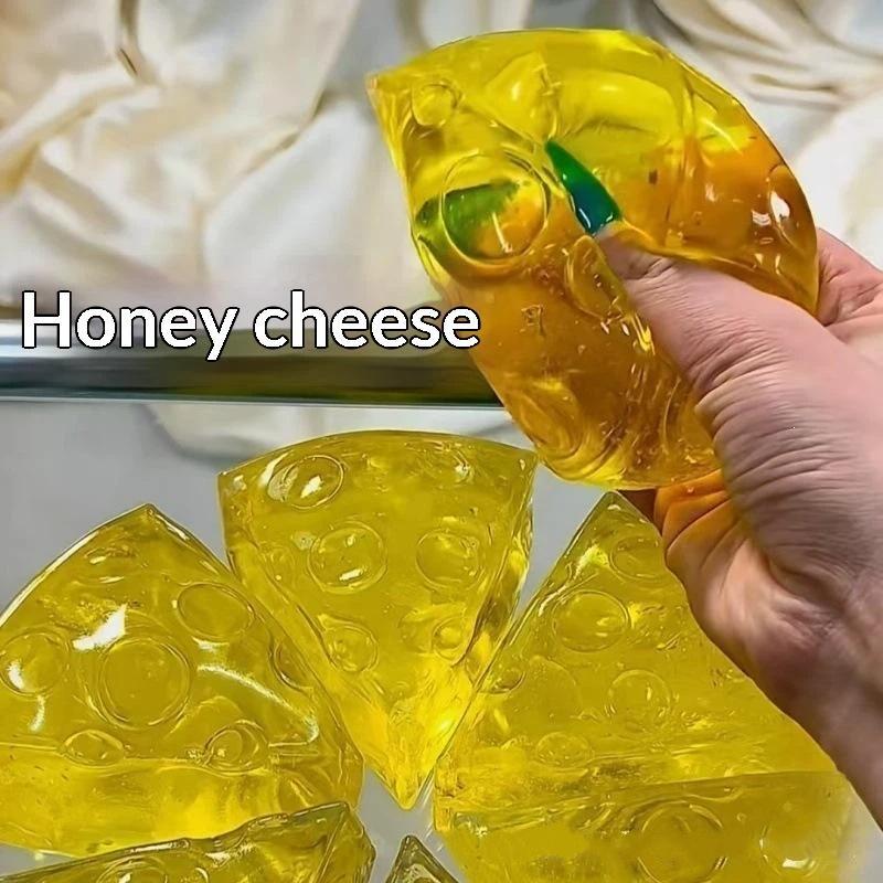 Square Mochi Honey Cheese Squishy Fidget Toy 1PC Soft Squeeze for Adults Work Pressure Relief Gift