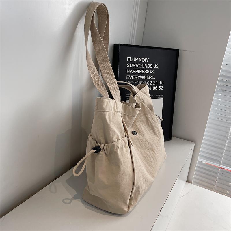 Water-Resistant Nylon Tote Bag for Women – Lightweight and Durable Everyday Shoulder Bag with Multiple Pockets