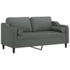 Vidaxl 2-Seater Sofa With Cushions, Dark Gray, 140 Cm, Fabric