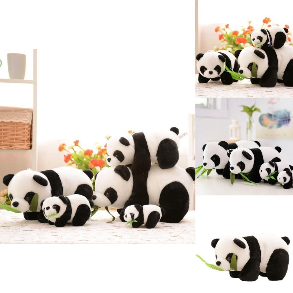 Adorable Miniature Panda Plush Toy Soft Stuffed Animal Cuddly Black White Doll