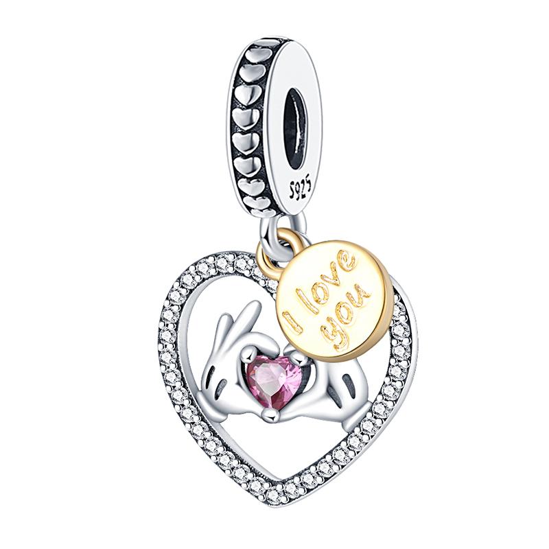 Настоящий Шарм Медный Сердце Любви Бусина Подходит к Браслету Шарм Плата Для Женщин Женские Украшения Рукоделие СделайСам