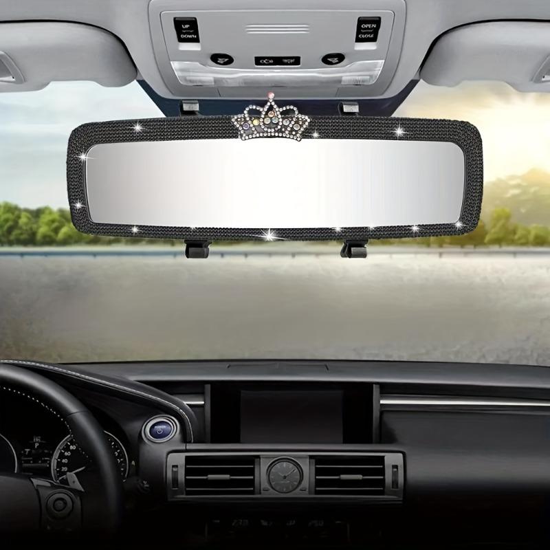1Pc Chic Crystal-Encrusted Car Makeup Mirror - Ultra-Thin, Sunshade Design for All Vehicles, Durable ABS Plastic