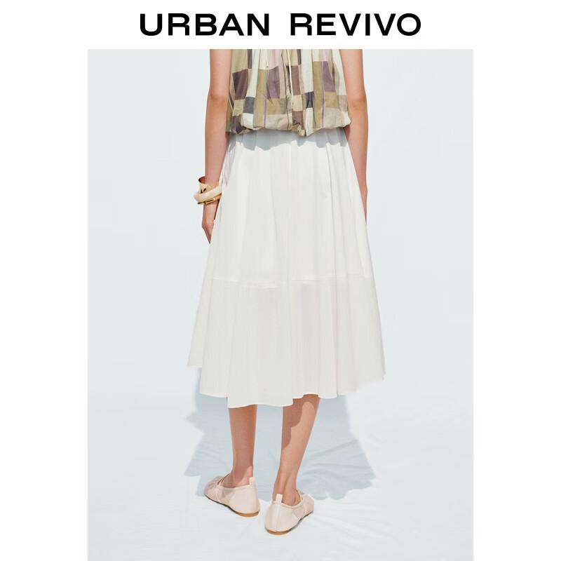 UR Women's 2025 Autumn Solid A-Line Midi Skirt