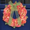 Hydrangea Flower Ring Door Hanging, Thanksgiving Autumn Door Hanging Flower Decorations Pastoral Wall Hanging