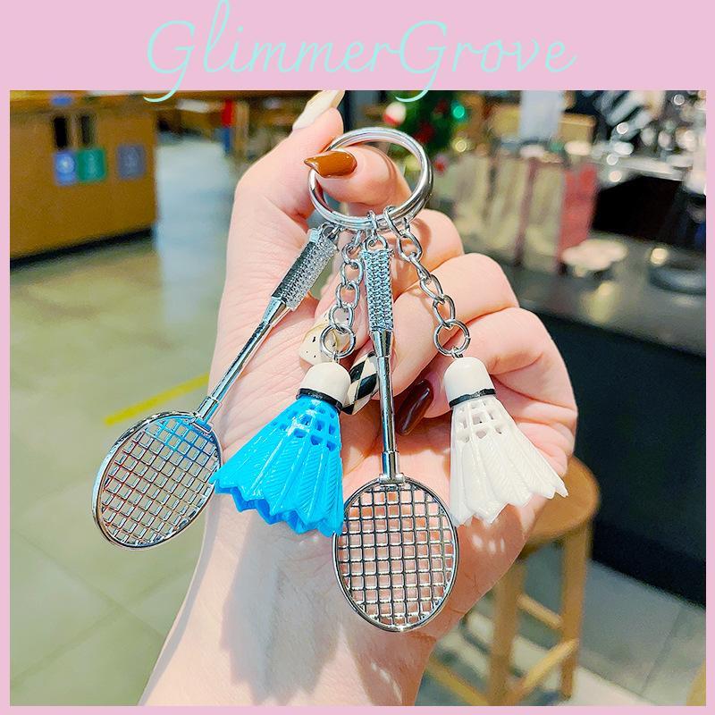 Realistic Metal Badminton Racket Keychain Perfect For Party Favors And Gifts