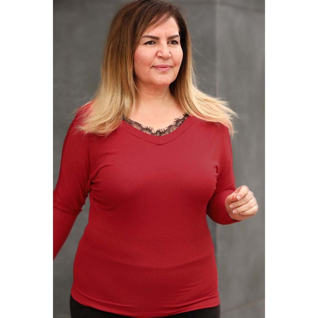 Blusa Bambula con Bordado Mujer de Tallas Grandes