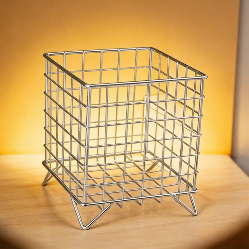 Simple Iron Decorative Container for Shelves Desks and Countertops Easy to Clean Finishes Office Supply Organizers