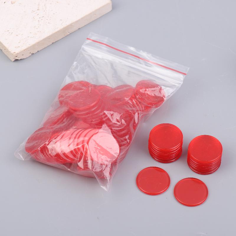 100 Stuks 25 Mm Kleur Plastic Chip Bingo Chip Montessori Interactief Leren Educatie Wiskunde Speelgoed Familie Feest Tellen Speelgoed
