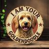 D Flat Pc Retro Metal I Am Your Goldenoodle Wall Art   Inch Round Aluminum Sign with Cute Poodle Design Perfect for Be