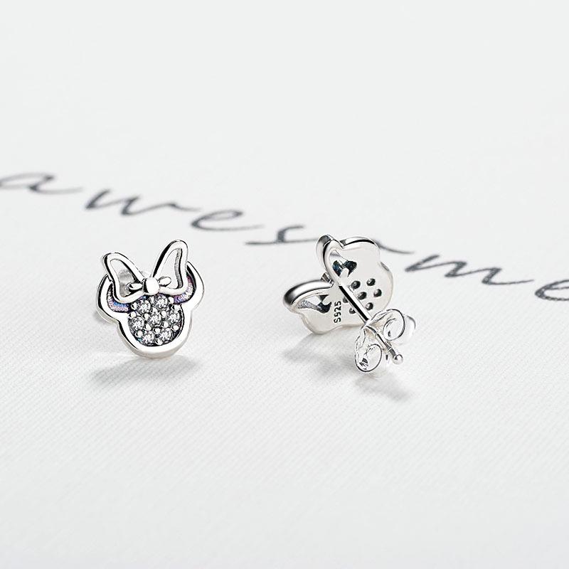 Water Hep Earrings 2019 Presents Silver Color Mickey Stud Earrings Sparkling Minnie Brand Earrings Women Fashion Jewelry A5 Water Hep Earrings 2019 Presents Silver Color Mickey Stud Earrings Sparkling Minnie Brand Earrings Women Fashion Jewelry A5