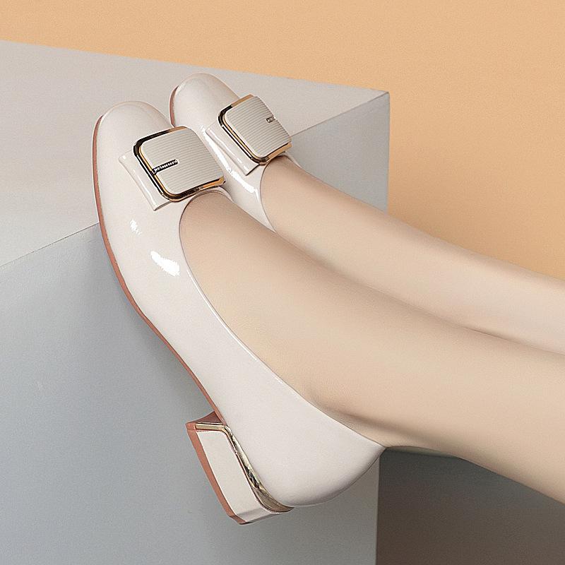 

Туфли на низком каблуке, женские весенне-осенние туфли на мягкой подошве, удобная обувь для работы, женские рабочие туфли, кожаные туфли с квадратным носком для работы 40 абрикосовый