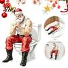 Easy Peel Stick Santa Decals Funny Muscular Claus Toilet Seat Decal, Self?Adhesive PVC Christmas Muscle Restroom Wall Sticker, Humorous Bathroom