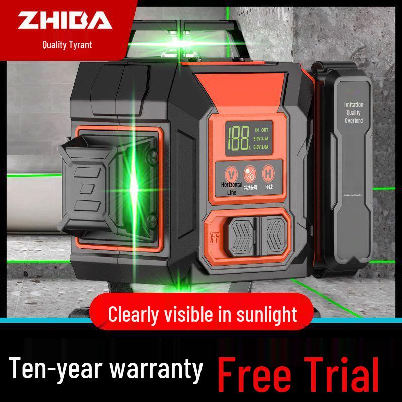 12-Line High Precision Green Infrared Level with Automatic Outdoor Wall Sticking and Self-Leveling