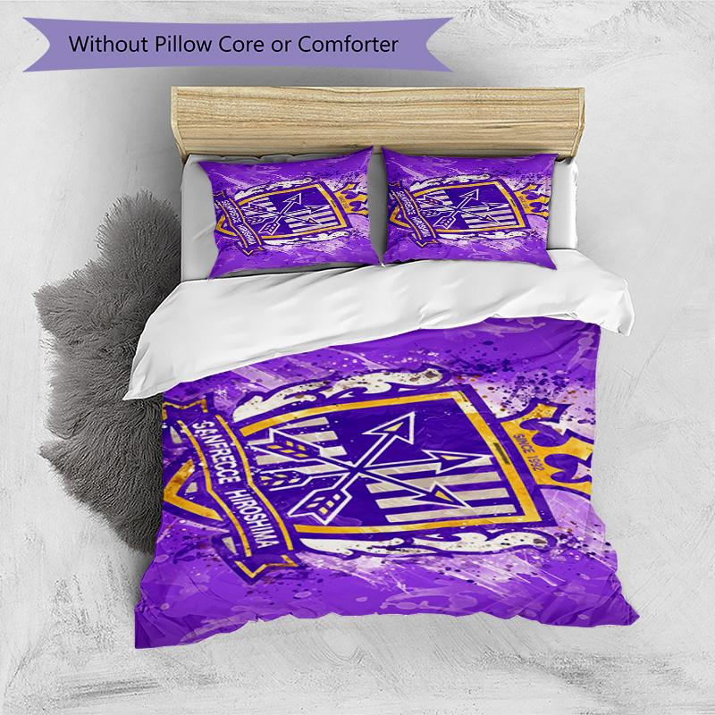 Sanfrecce Hiroshima Printed Pattern Duvet Cover Set – Includes 1 Duvet Cover and 2 Matching Pillowcases Bedroom Decor Christmas Gifts