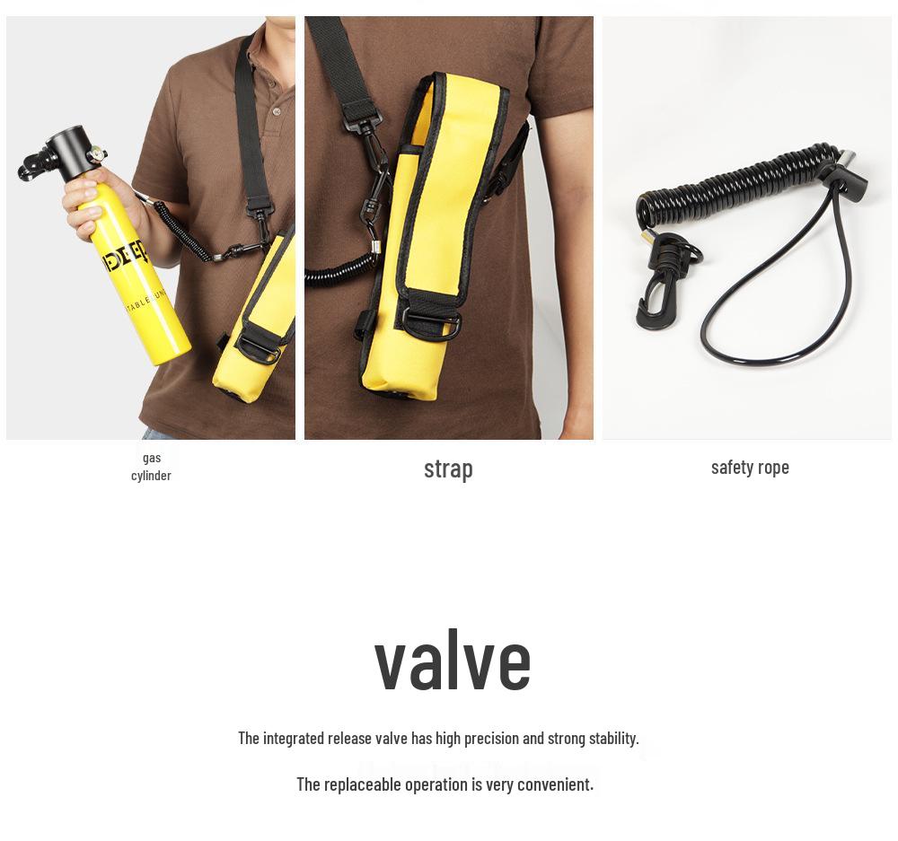 DIDEEP 0.5L Mini Scuba Diving Oxygen Tank for Teaching Underwater Breathing