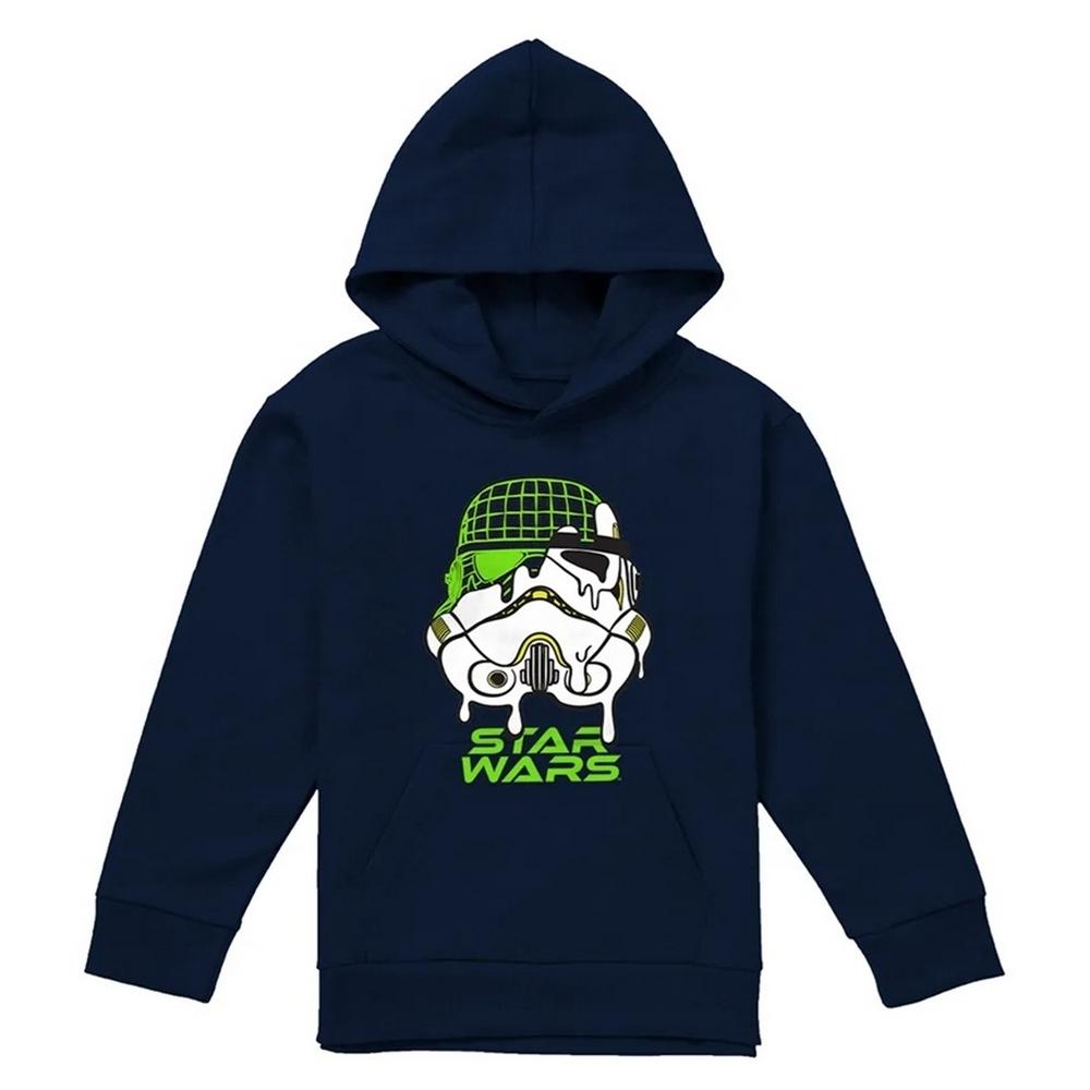 Star Wars: Return Of The Jedi Childrens/Kids Drip Helmet Stormtrooper Grid Neon Hoodie