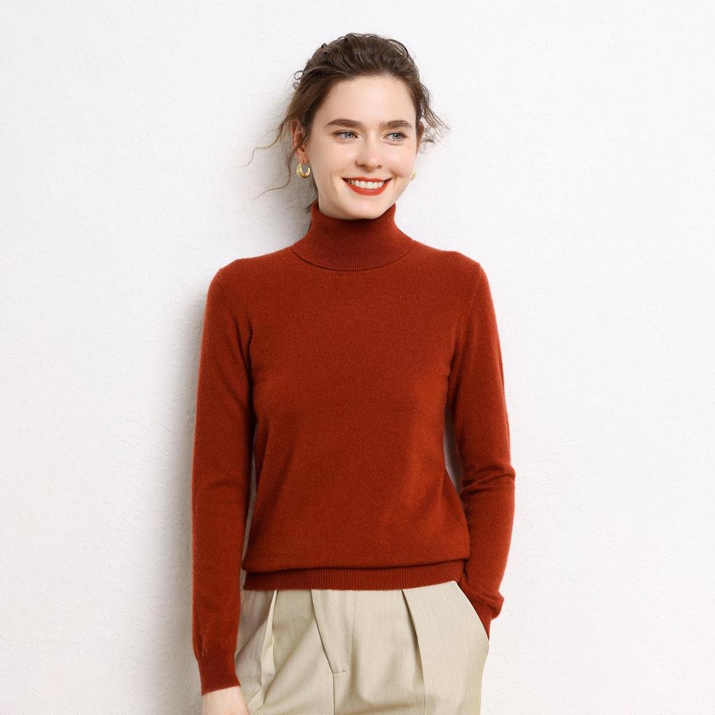 Cashmere High-Neck Loose Knit Sweater - Versatile Autumn/Winter Casual Top