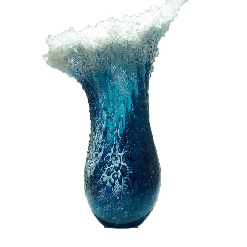 Wave Vase Resin Handicraft Wave Vase Decoration Ocean Blue Home Decoration
