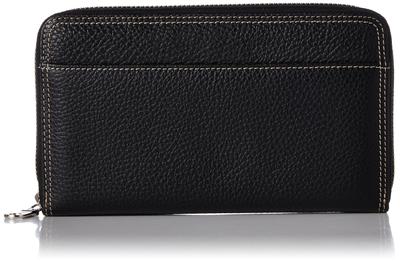 Golbe Women's Long Wallet, Italian Leather, Round Zipper, 46 Cards
