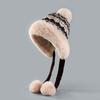 Winter Plush Women's Hat Plush Thickened Warm Knitted Ear Protection Hat Windproof Retro Fashion Coldproof Lei Feng Hat