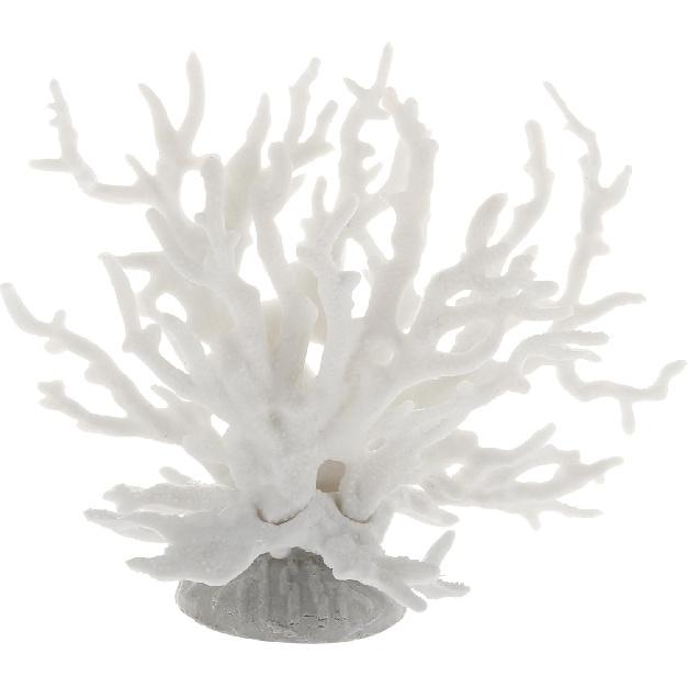 Colorful Coral Reef Decor, Mini Faux Coral Decor for Aquarium Decorations, 6.5x5.83inch (White)