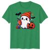 Halloween TShirt Ghost Pumpkin Iced Coffee Spooky Graphic Adults Kids Tee