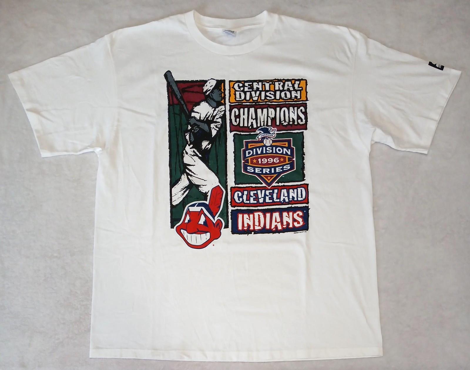 Vintage Cleveland Indians T Shirt XL Starter 1996 Single Stitched Central Champs L