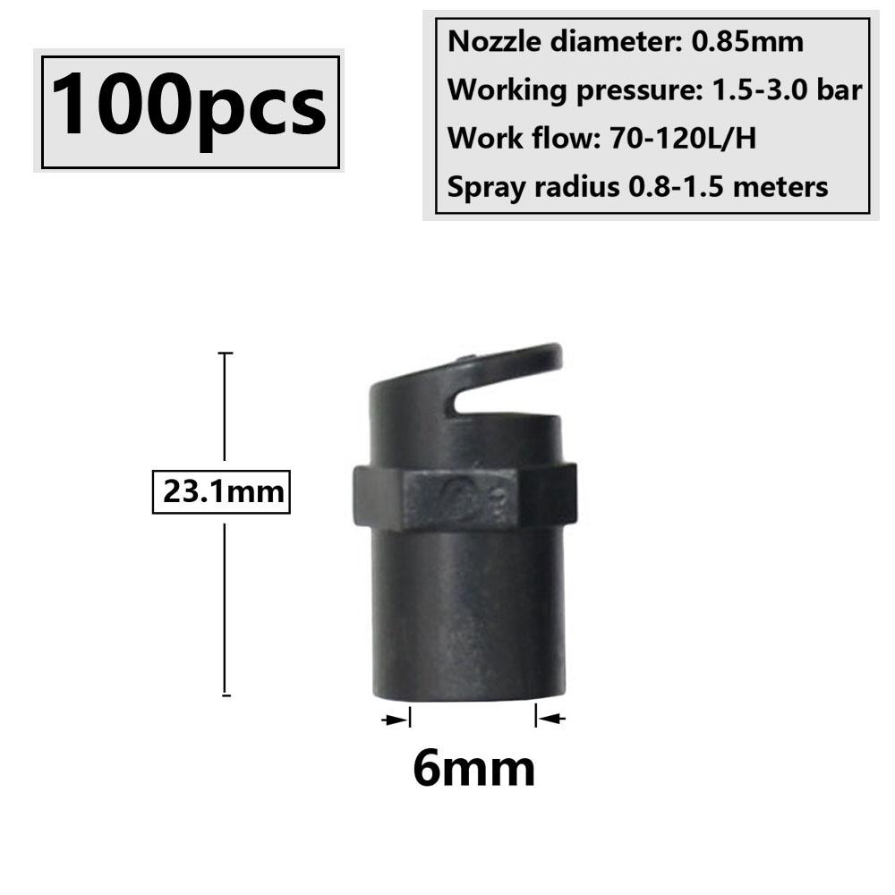 

100pcs Greenhouse Micro Irrigation Sprinkler 180 360 Degrees Mist Nozzle 1/4 Barb Thread Connector For Drip Irrigation