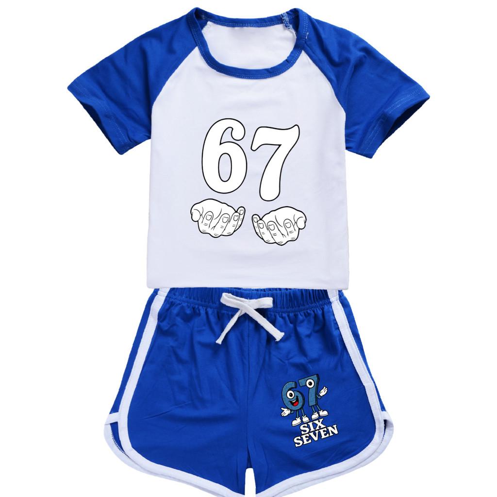 5391 Kids Boys Girls Steal a Brainrot 67 Printed Top Pants Casual Sport Tracksuit Clothes Set