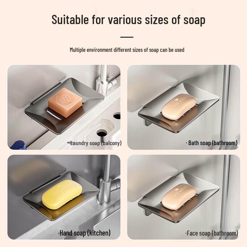 Chahua Space Aluminum Punch-Free Bathroom Soap Dish Organizer