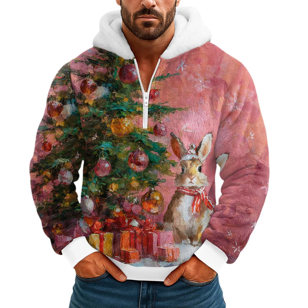 Men's  Leisure  Half  Zipper  Hooded  Hood  Long  Sleeves  Hoodie