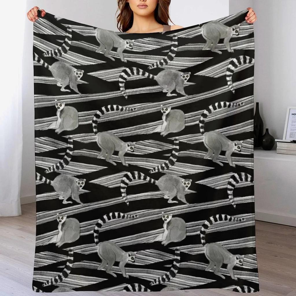 Süßer Lemur Decke Flauschige Gemütliche Decke für Heimdeko
