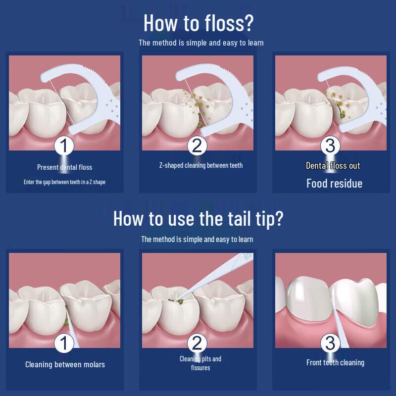 FAWNMUM Disposable Dental Floss Sticks