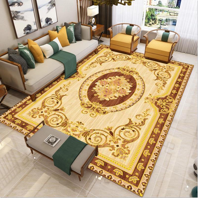 Luxury Retro-style Carpet Daily Home Non-slip Decor Rug Suitable for Living Rooms Bedroom Balconies Etc. Multiple Sizes