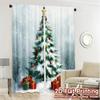 2pcs  Curtains Christmas Tree Snow Gifts_a (2) Pattern Modern Curtains Durable 100% Polyester Fabric Curtains Decorations Inside