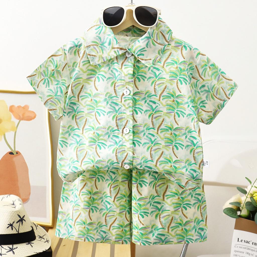Children's Summer Suit Boys' Summer Suit Baby's Short Sleeved Shorts T-shirt Loose Shirt Trendy Children's Clothing