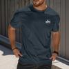 Herrenmode Bedrucktes Rundhals Kurzarm T-Shirt Top mit gerader Schulter