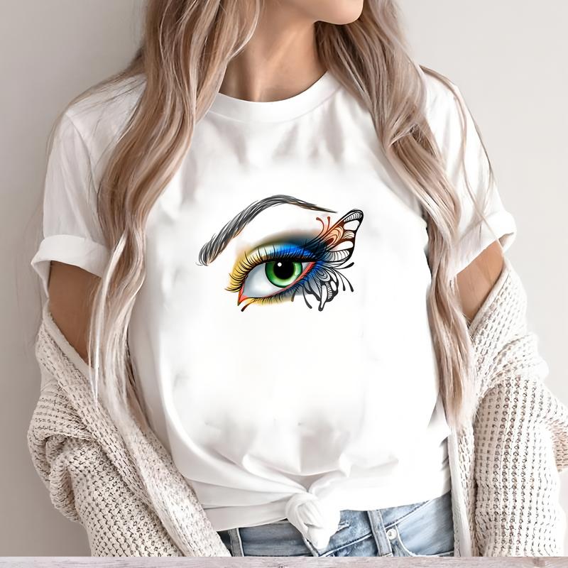 Women's Fashionable T-shirt, Cute Summer Prints, Short-sleeve Trendy Daily Wear.