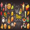 Simple Personalized Blackboard Graffiti Food Mural Wallpaper Cake Shop Cafe Hamburger Shop Restaurant Photo Wallpaper Wall Covering 3D