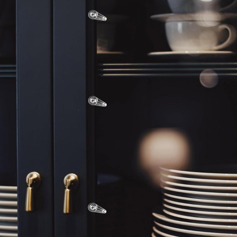 50PCS Glass Clip Set Strong & Sturdy Clips with Screws for Cabinet Glass Fixing