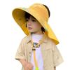 Children's summer sun protection hat with large brim and cape, breathable mesh sunshade fan fisherman hat for boys and girls, outdoor sun hat