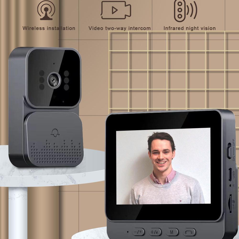 M10 Wireless Video Doorbell with 4.3  Display & Two-Way Intercom