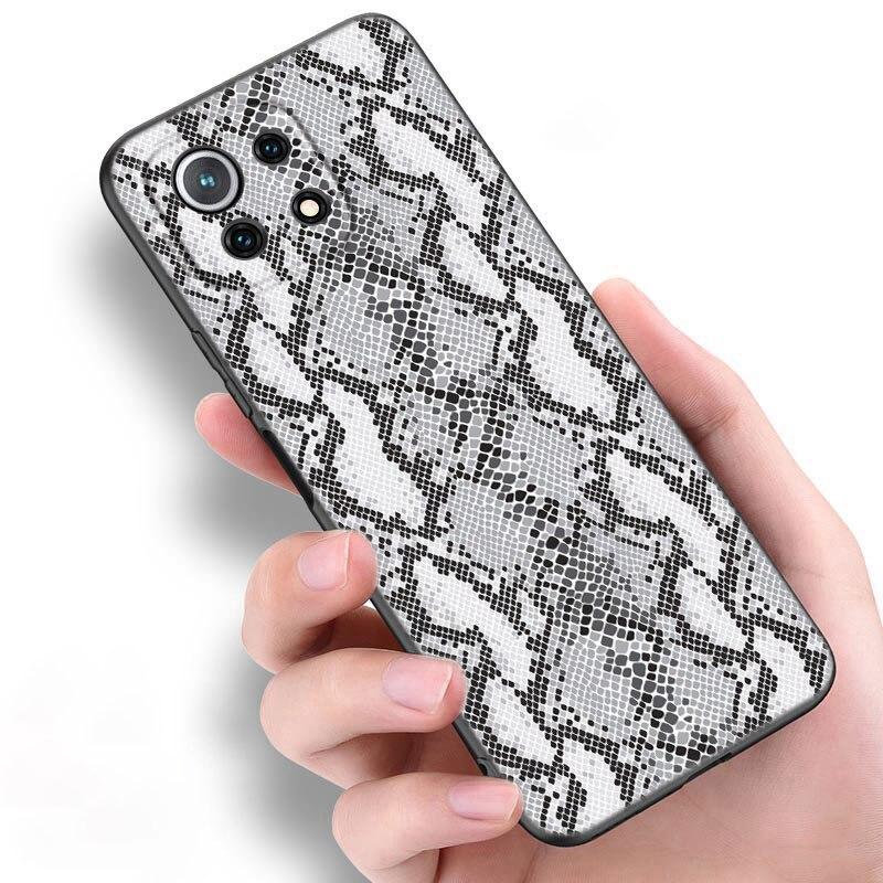Sexy Python Snake Skin Phone Case For Xiaomi Mi POCO X3 NFC GT M4 M3 12 11T 10T Pro A3 11 Lite NE 5G 12X 11i F3 Soft Black Cover