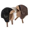 Clape Warm Flight Cap with Solid Fleece Check and Aviator Cap for Outdoor Unisex Dark Men's Earflaps, Color, Lining, Pattern, Windproof, Waterproof,