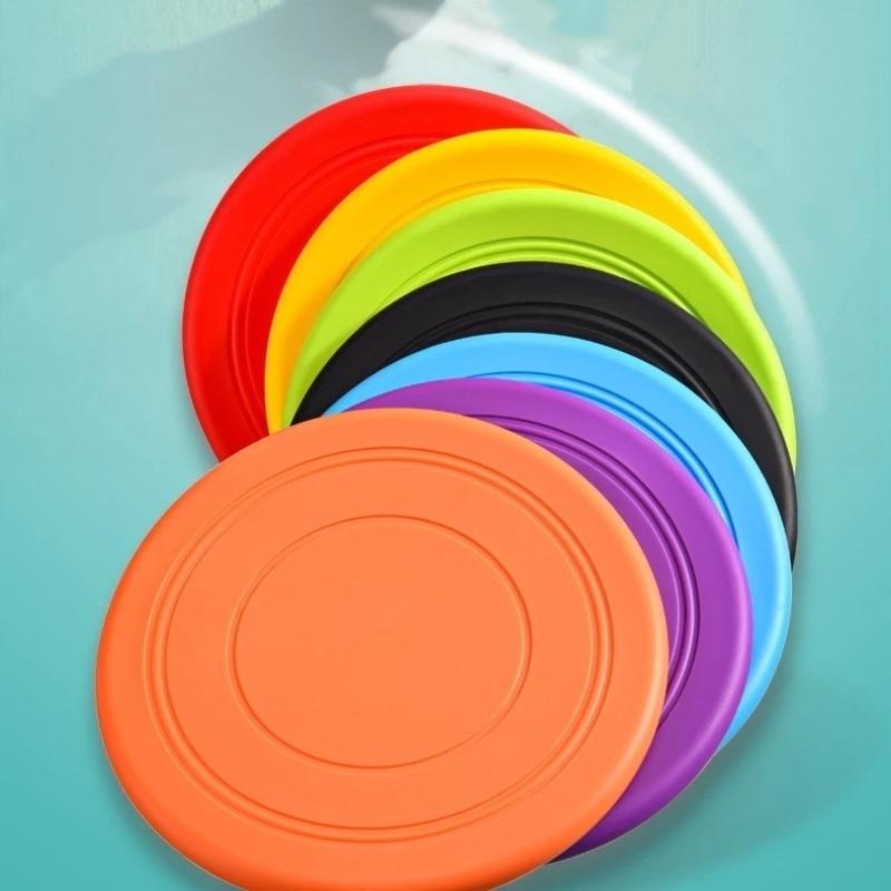 Durable Dog Flying Disc Tear Resistant Soft Rubber Pet Training Toy Perfect for Interactive Outdoor Games