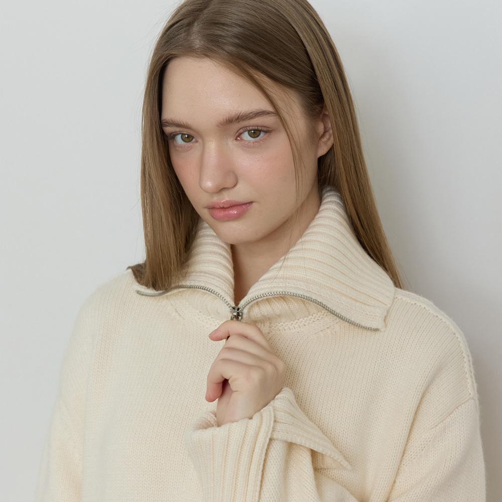 BRINGMYTHINGS Et High-Neck Knit Zip-Up_2Color