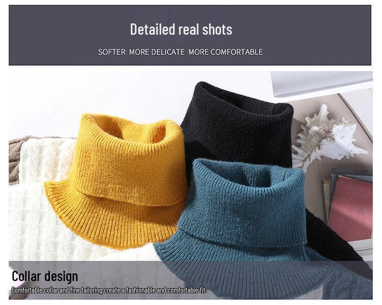 Men's Trendy High Collar Color Block Knit Pullover Sweater for Spring and Autumn