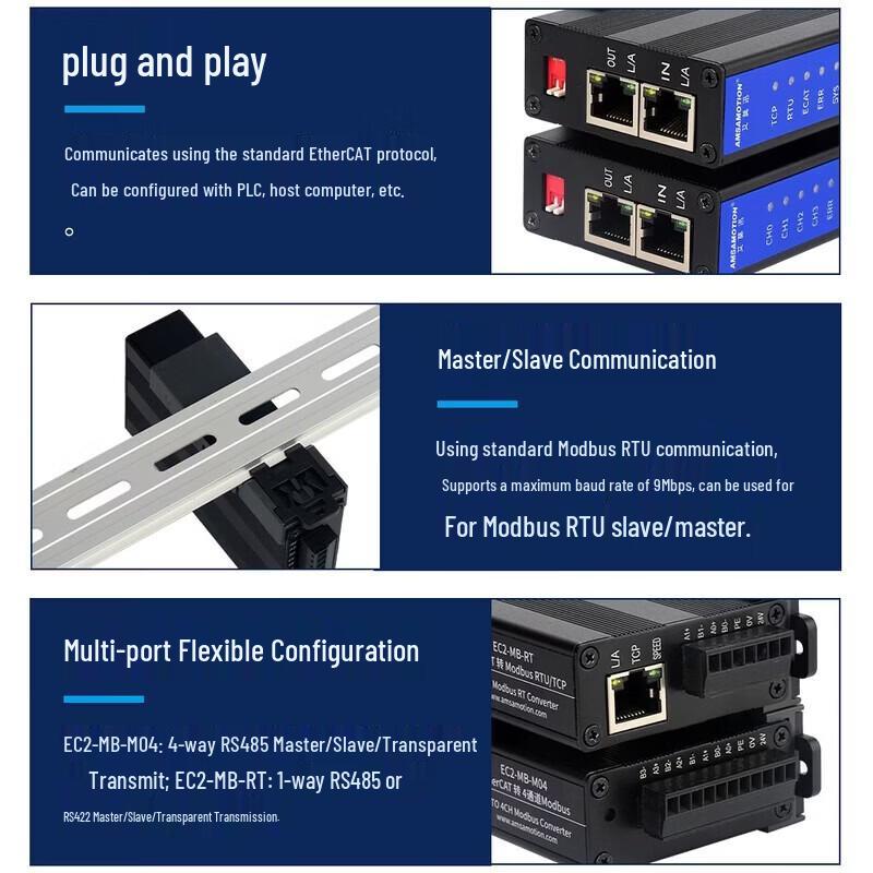 EtherCAT To Modbus RTU Protocol Converter Gateway