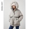 LANCY HERDBAGGI Women's Cinch Waist Goose Down Parka Jacket